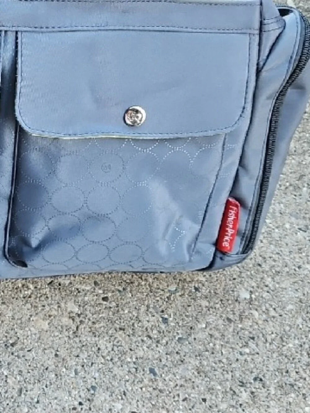 Gray Baby Bag with Lime Green Interior - Women's Diaper Tote